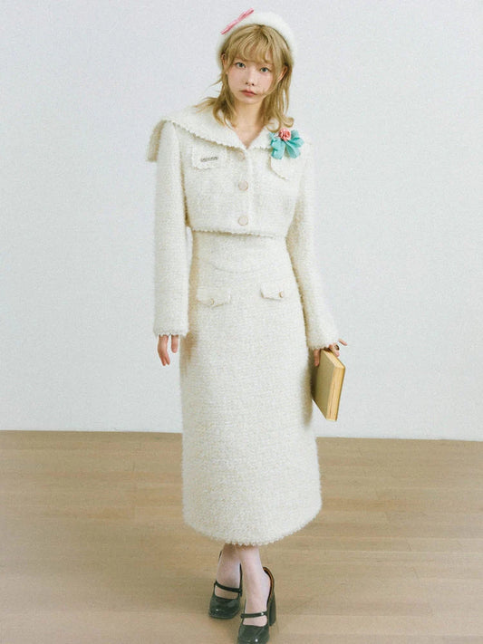 Wool Fragrance Short Jacket & Skirt