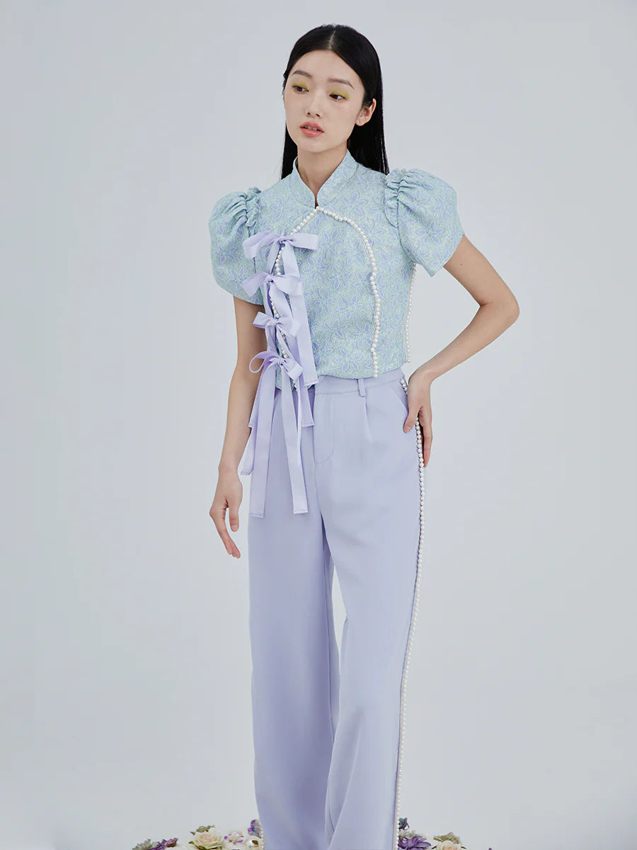 New Chinese Blouse Bow Tie- Outfit Inspo