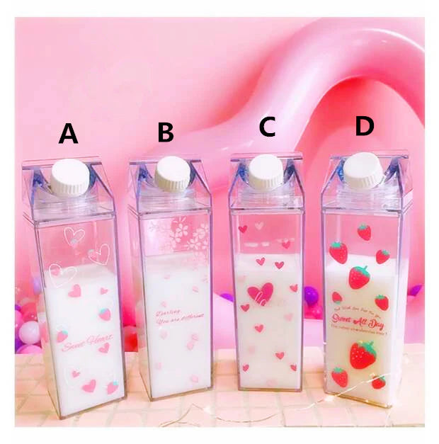 Kawaii Strawberry And Heart Water Cups