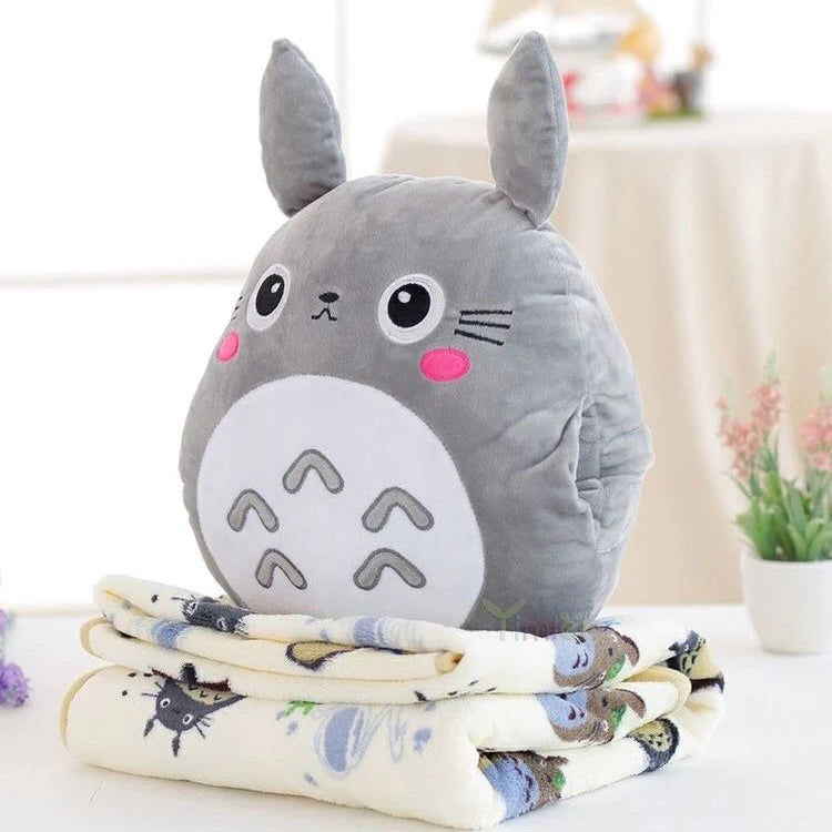 Cute Totoro Pillow And Blanket