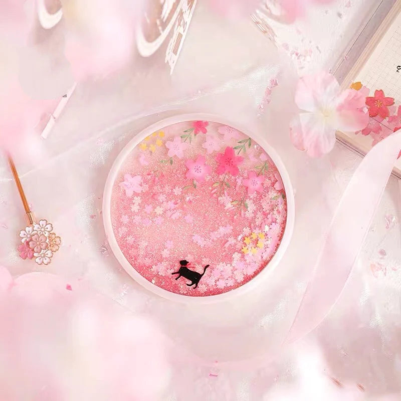 Kawaii Sakura And Cat Cup Mat