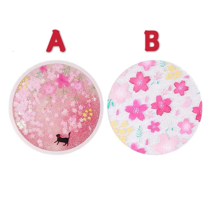 Kawaii Sakura And Cat Cup Mat