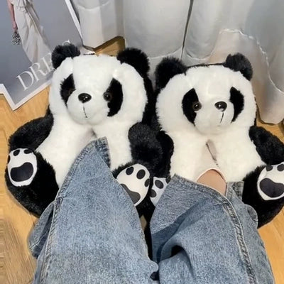 Kawaii Animal Winter Plush Slippers: Capybara, Water-Dwelling Otter, Teddy Bear, Cotton Slippers for Winter Home Shoes #PN5000