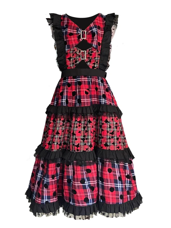 Retro Plaid Cake Skirt