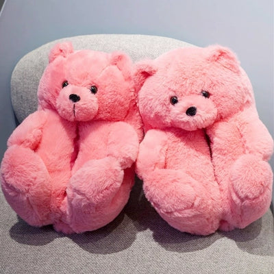 Kawaii Animal Winter Plush Slippers: Capybara, Water-Dwelling Otter, Teddy Bear, Cotton Slippers for Winter Home Shoes #PN5000