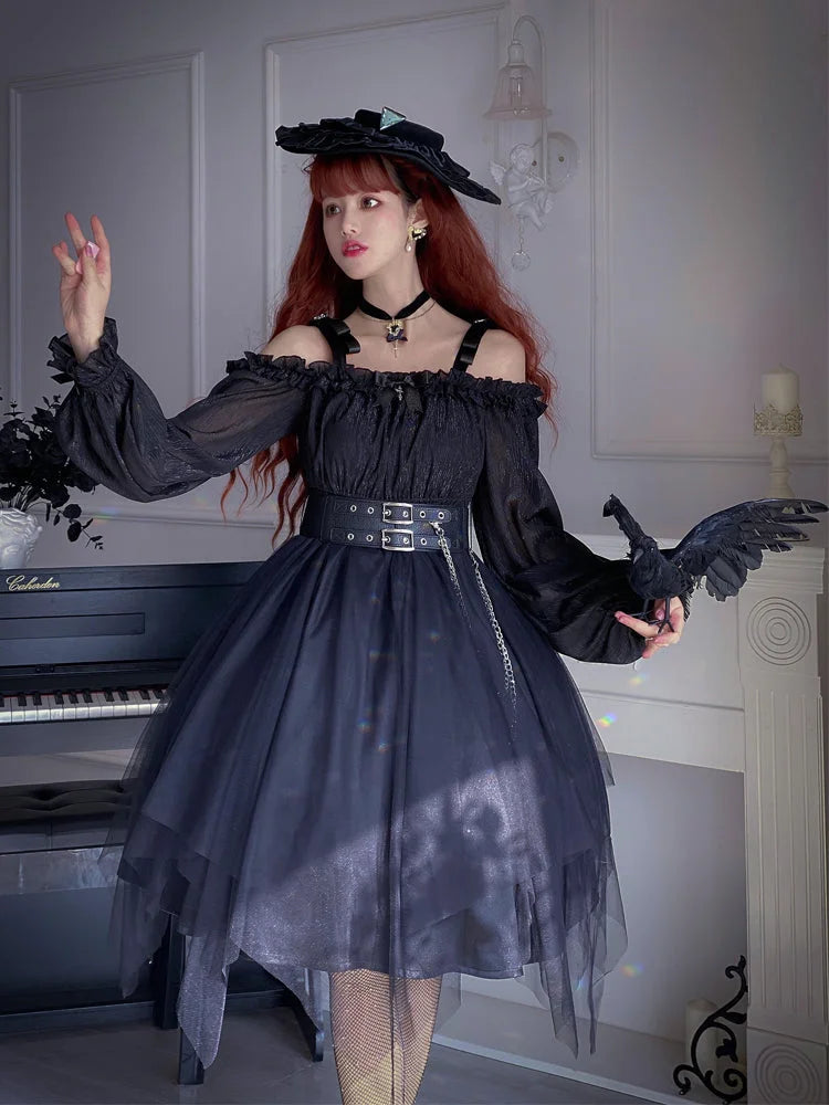 Gothic Black/Wine Lolita Dress