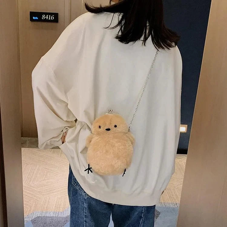 Cute Little Chicken Plush Chain shoulder Bag