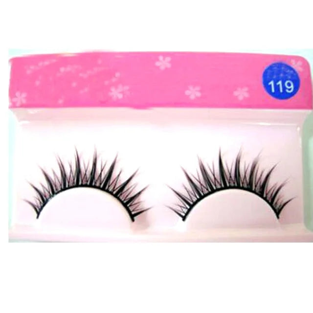 1 Pair Natural Long Cosplay Makeup Cross Strip Black Eye Lashes