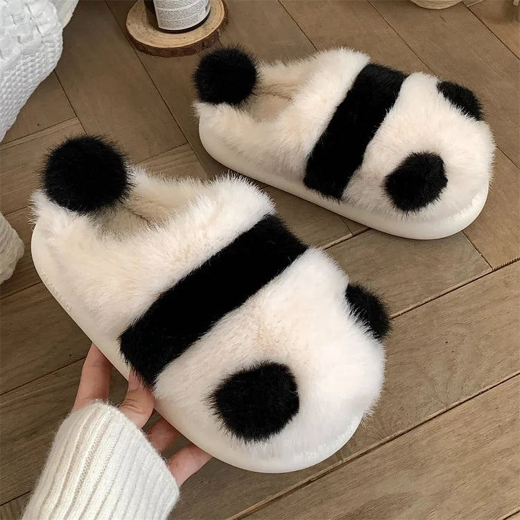 Kawaii Fleece Panda Home Slippers