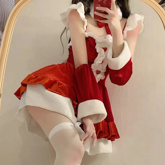 Red/Pink Kawaii Christmas Dress Set