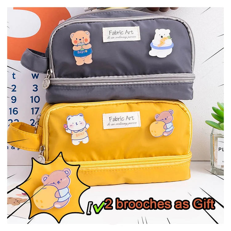 Cute Waterproof Canvas Pencil Cases Makeup Bag