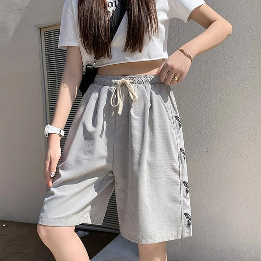 Korean Fashion Butterfly Gray/Black Shorts