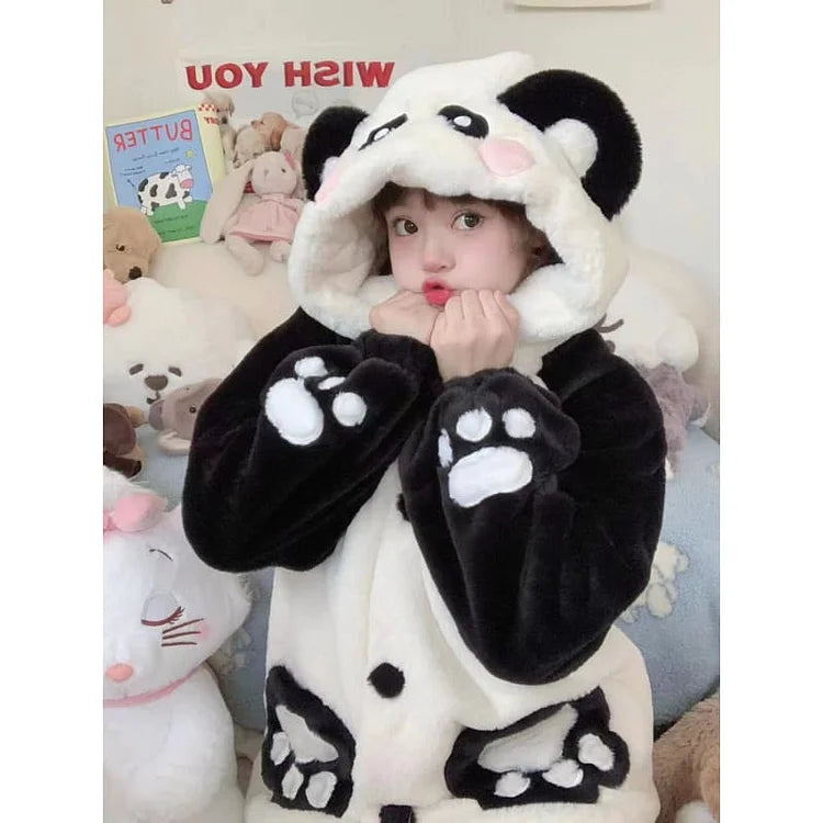 [Fully Payment Reservsation] Kawaii Sleepy Bear Cute Cat Winter Lolita Coat