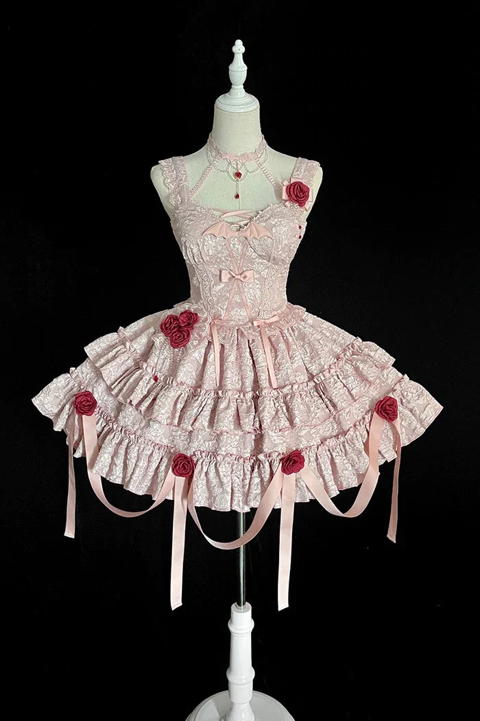 Gothic Blooding Rose JSK Dress Full Set