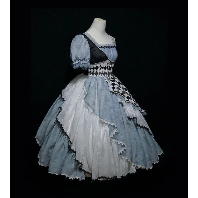 Alice In Wonderland Asymmetrical Retro Lolita Dress