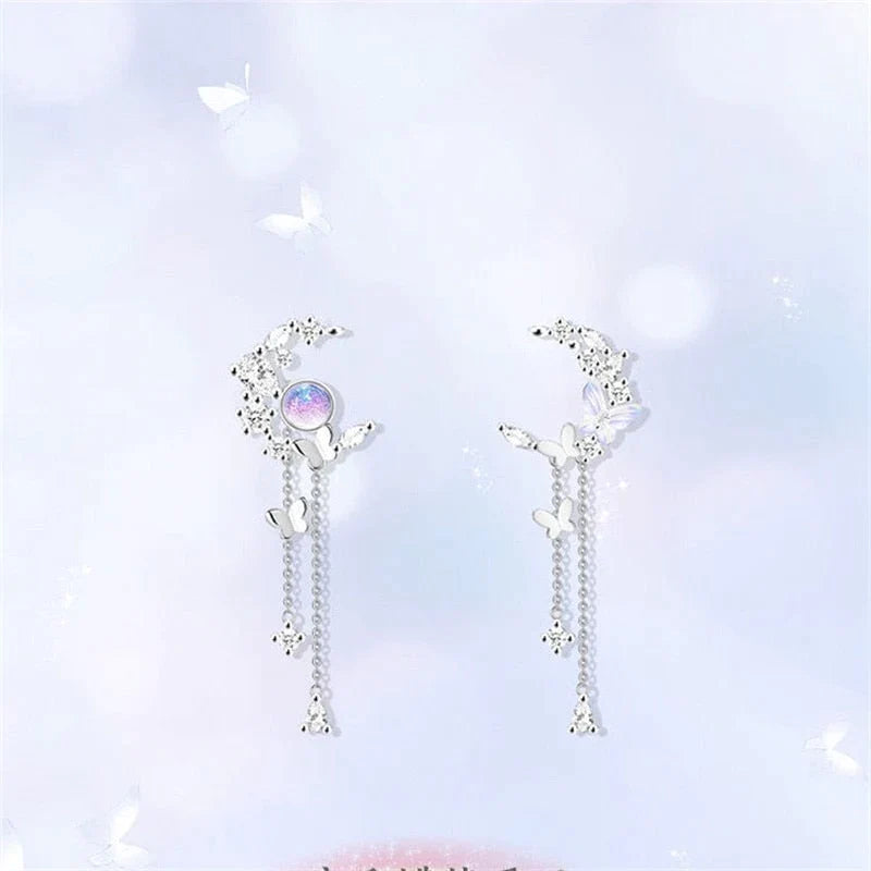 Ethereal Moon Dangle Earrings