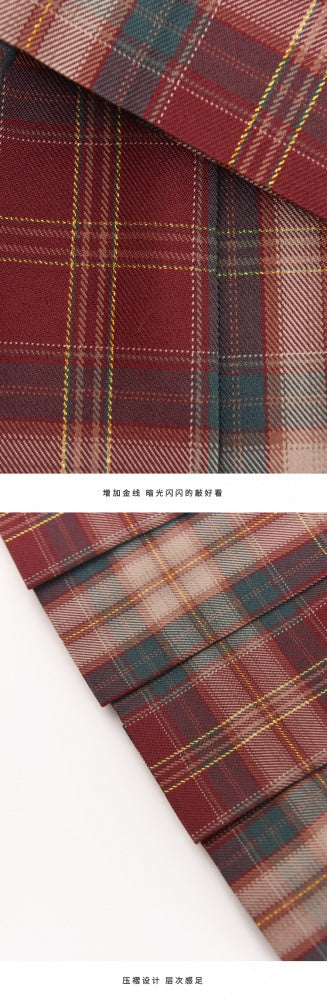 Christmas Pie JK Uniform Pleated Plaid Skirt