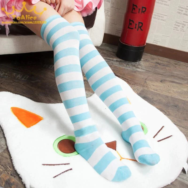 Sweet Pastel Striped Stockings