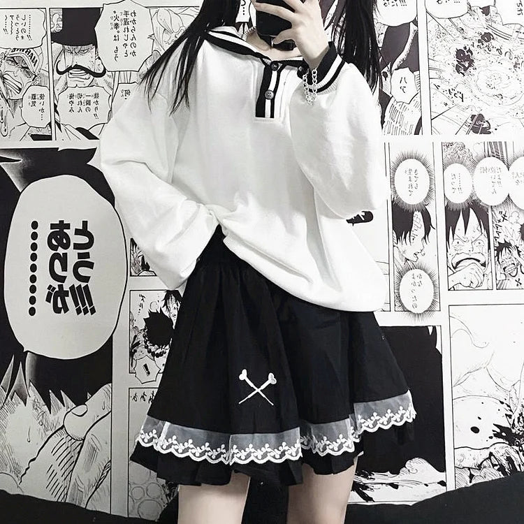 Gothic Anime Dark Lace Skirt