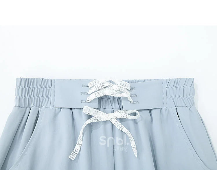 Blue Pink Cute Pastel Spring Lace Pants