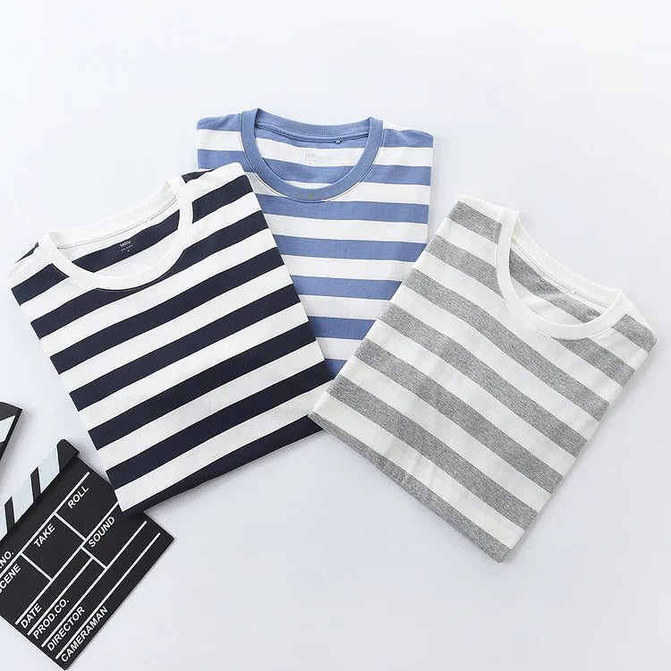 Sweet Cute Striped O-neck Short Sleeve T-shirts