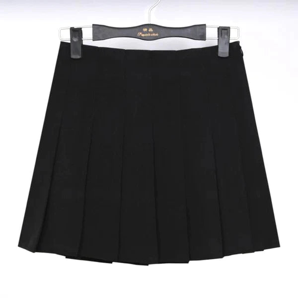 Solid Color Pleated Skirt