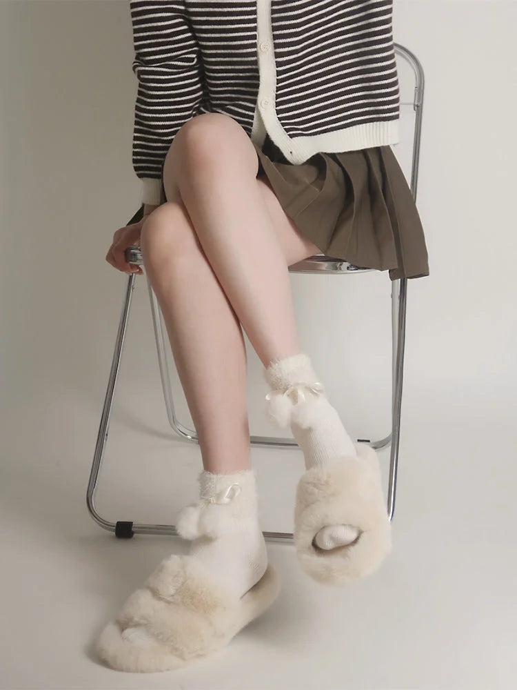 Snow Ball Ankle&Crew Kawaii Socks