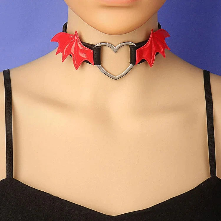 Lovely Devil Wings PU Choker