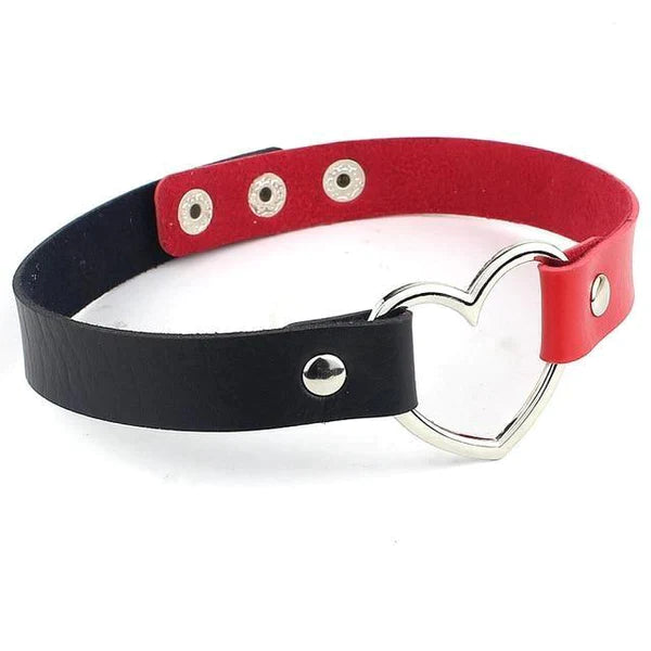 Vegan Leather Heart Collar