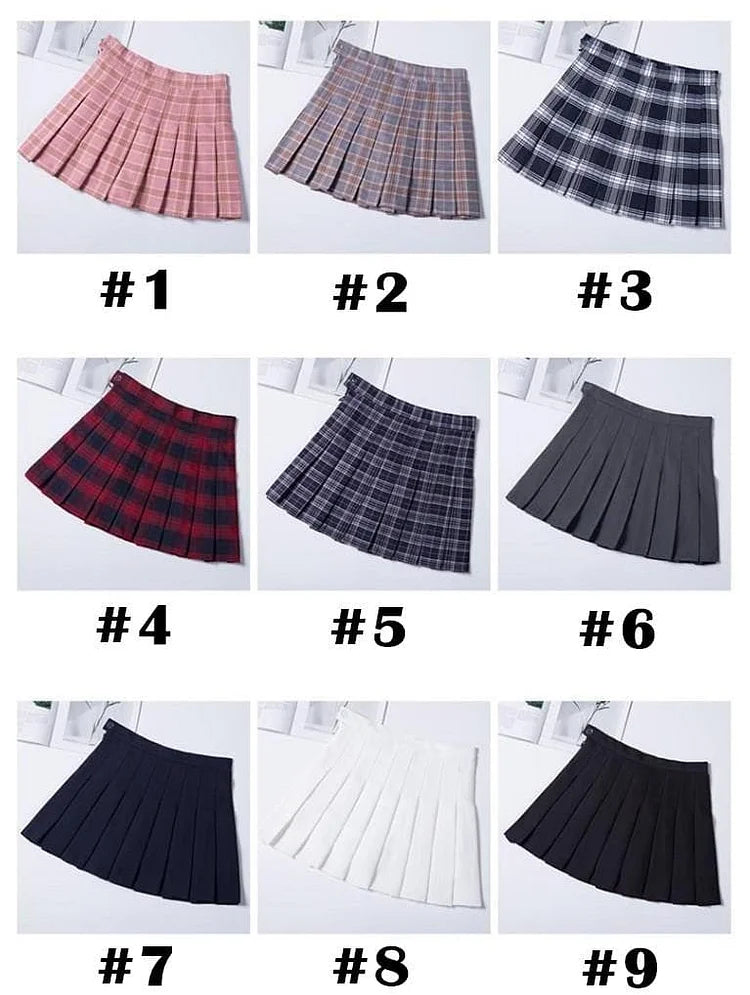 Fashion Preppy Style Plaid Skirt