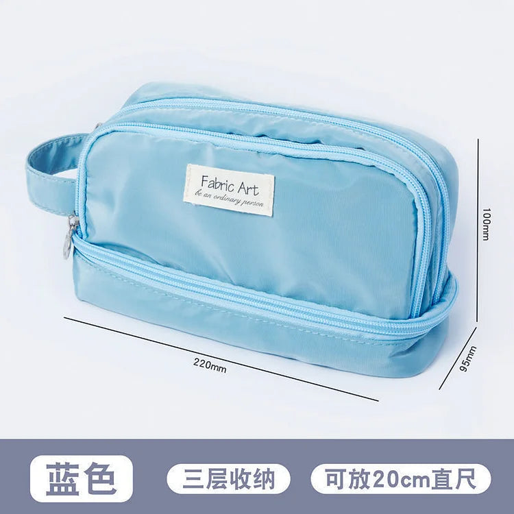 Cute Waterproof Canvas Pencil Cases Makeup Bag