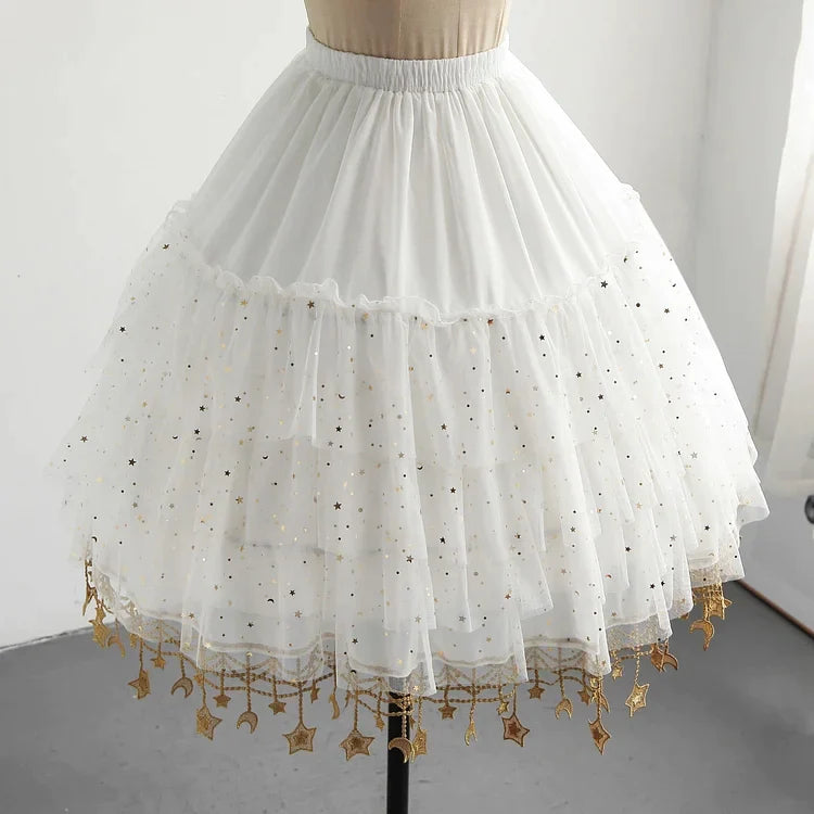 Lunar Star River Lolita Mid-length Bustle Tutu Dress