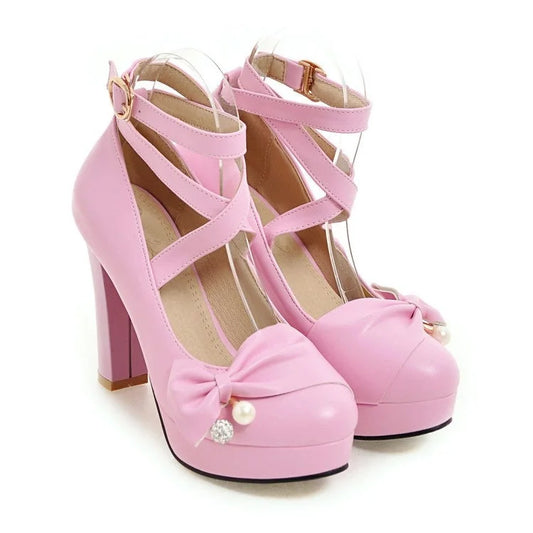 Cute Bow Black/Pink Shoes