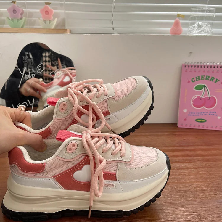 Love Heart Pink Sneakers