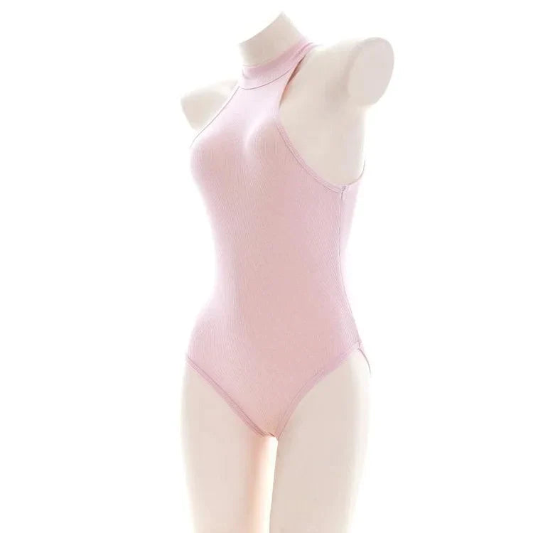 Pink High Collar Sukumizu Pajamas Sleeveless Private Underwear