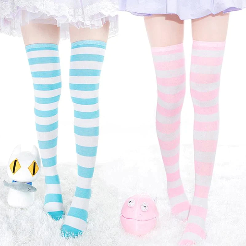 Sweet Pastel Striped Stockings