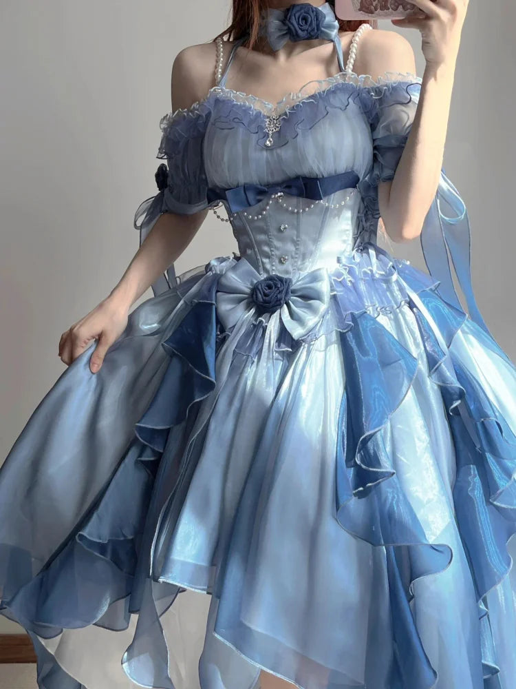 Kawaii Sea Blue Jellyfish Lovely Lolita Dress