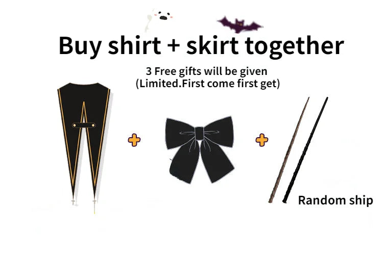 [Halloween Limit] Little Witch Suit Long-Sleeved Suspender Skirt JK Uniform Suit