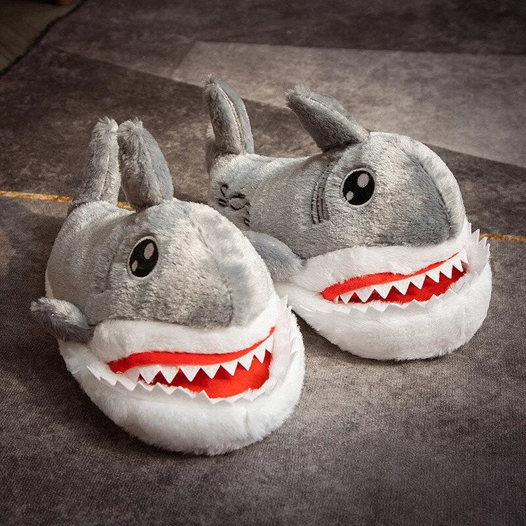 Kawaii Hamster Plush Pig Shark Slippers Stuffed Animal Dolls Room Indoor Winter Floor Shoes