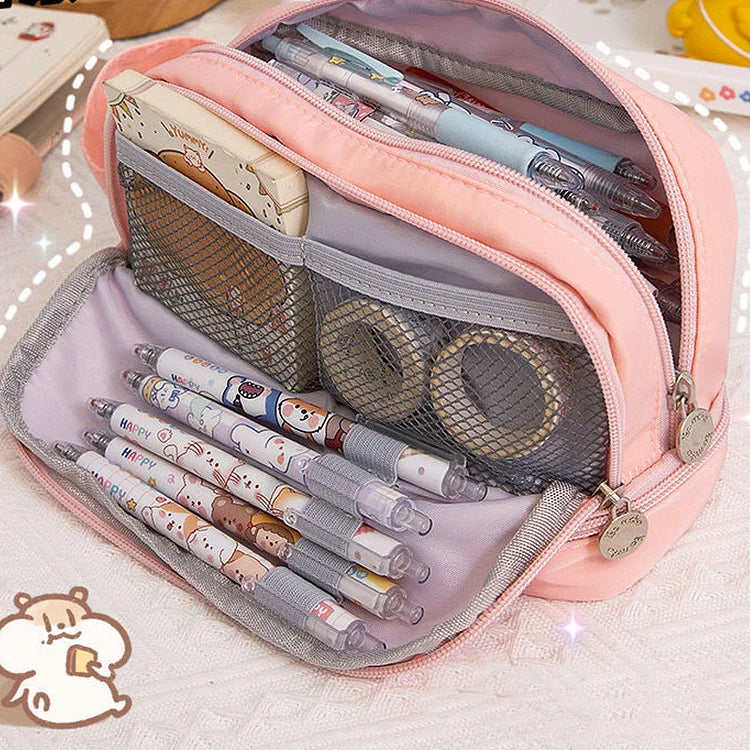 Cute Waterproof Canvas Pencil Cases Makeup Bag