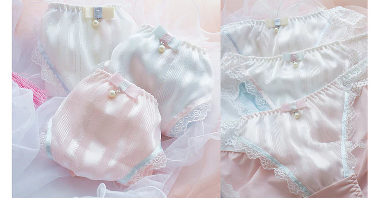 White/Pink/Blue Milky Lace Undies