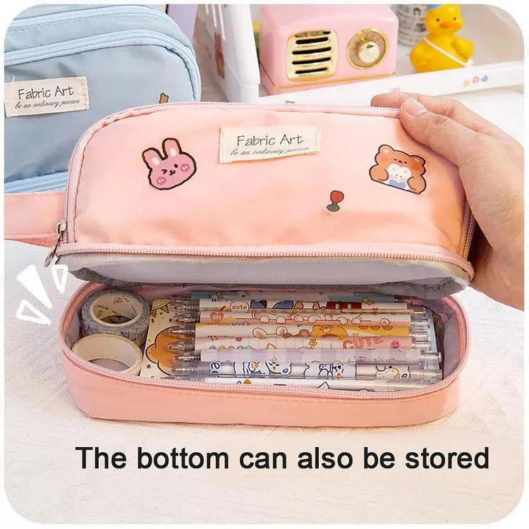 Cute Waterproof Canvas Pencil Cases Makeup Bag