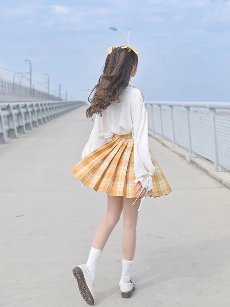 Cute Kawaii Hana Plaid Skirt