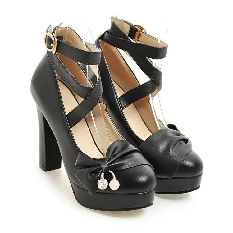 Cute Bow Black/Pink Shoes