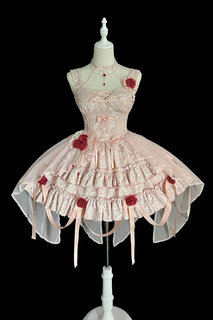 Gothic Blooding Rose JSK Dress Full Set