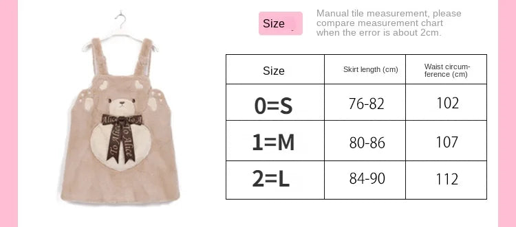 Customized Cute Cat Sheep Bear Winter Warm Furry Suspender Dress