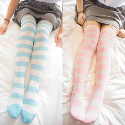 Sweet Pastel Striped Stockings