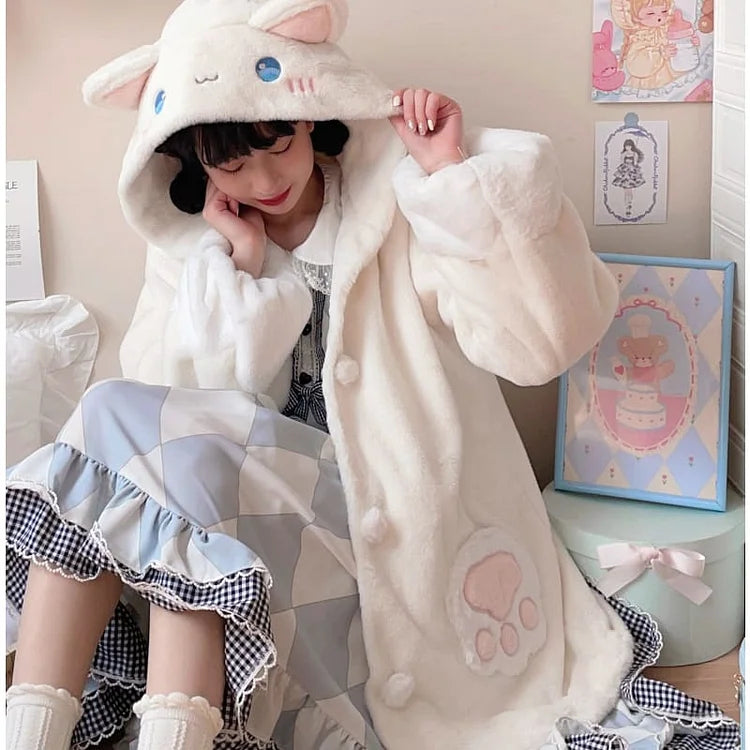 [Fully Payment Reservsation] Kawaii Sleepy Bear Cute Cat Winter Lolita Coat