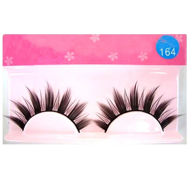 1 Pair Natural Long Cosplay Makeup Cross Strip Black Eye Lashes