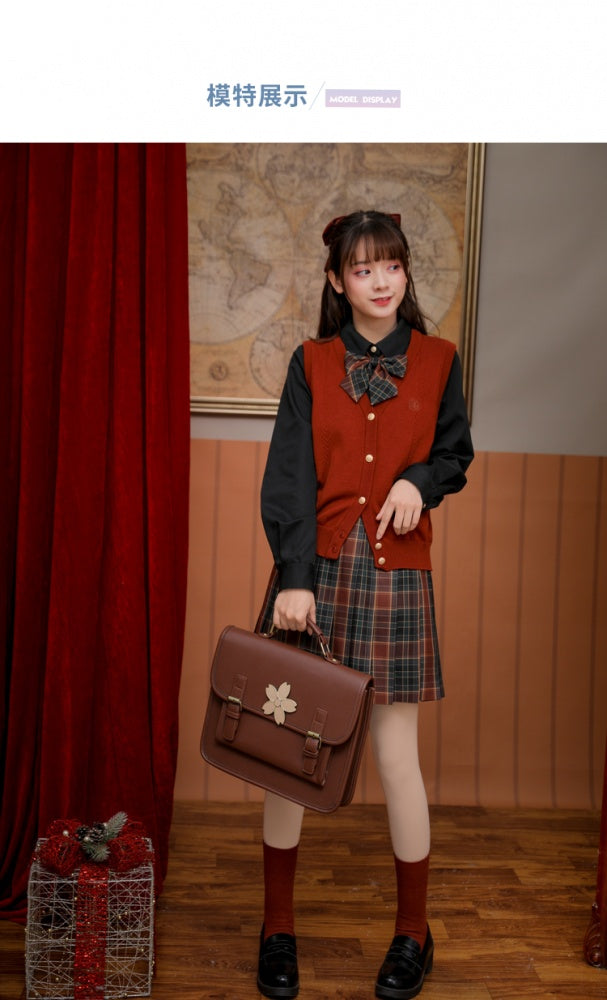 Christmas Pie JK Uniform Pleated Plaid Skirt